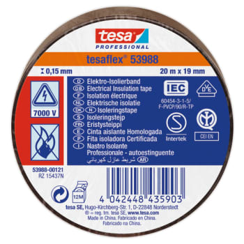 [881520186] ISOLERINGSTAPE VDE/IEC PVC 20MX19MM BRUN