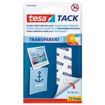 [881520211] tesa dobbeltklæbende klæbepuder, klar, 72 stk.