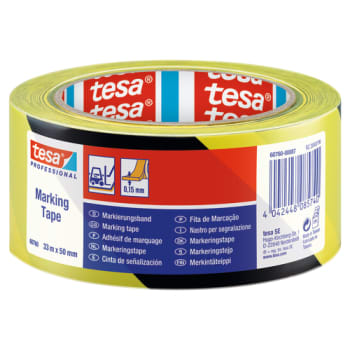 [881520251] Advarselstape 60760, 150 MY, 50 mm x 33 m, gul/sort
