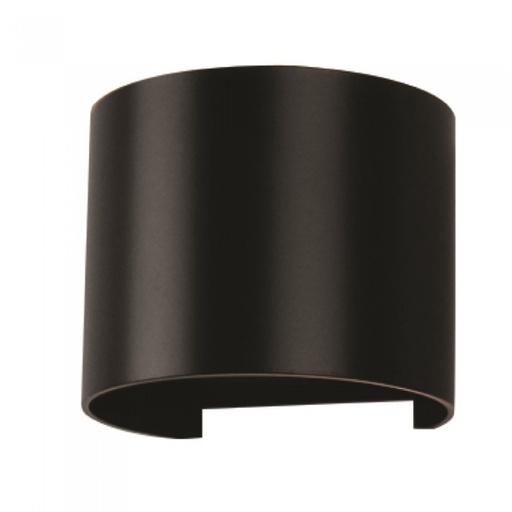 [7567081] 6W LED sort væglampe rund, justerbar spredning.