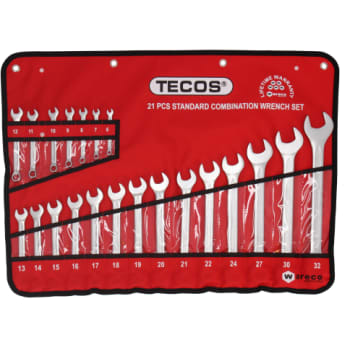 [881701641] Tecos ringgaffelnøglesæt, 6-32 mm, 21 dele