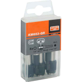 [881403909] Bahco bitsholder 1/4", quick release, 5 stk.