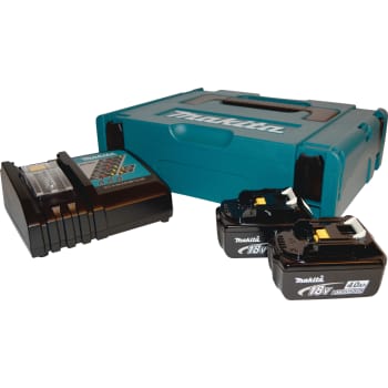 [881404194] Makita batteri og ladesæt, 2 stk. 18 V/4,0 Ah og lader