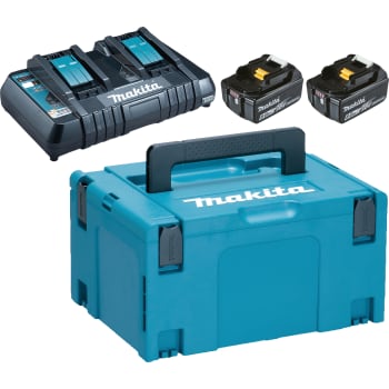 [881404227] Makita batteri og ladesæt, 2 stk. 18 V/6,0 Ah og lynlader