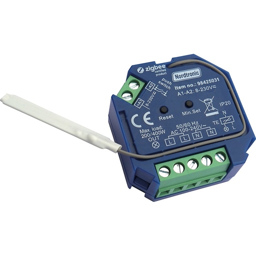 [98425031] Zigbee 3.0 med push dæmper 400W 230V