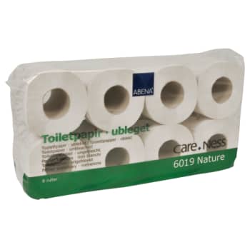 [881890951] Abena Care-Ness basis toiletpapir, 2-lags, Ø11,5 cm, 8 rl