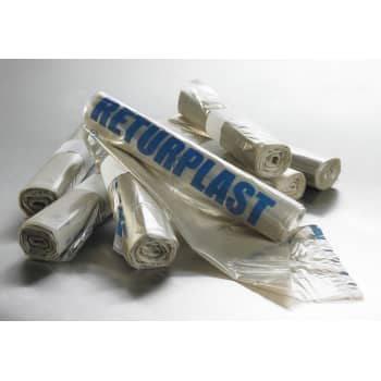 [881891125] Affaldssæk påtrykt "Returplast", 200 l