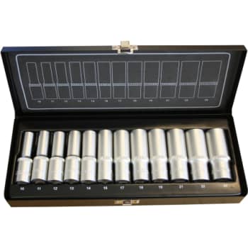 [881702085] Tecos toppesæt T1210FL, 1/2", lang, 12 dele