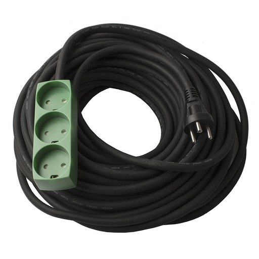 [7897992243] Kabelsæt 3 udtag med jord 10 m grøn