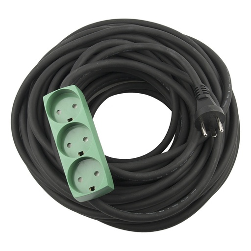 [7897992269] Kabelsæt 3 udtag med jord 25 m grøn