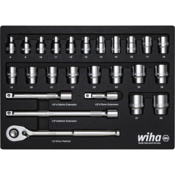 [881702592] Wiha topnøglesæt 1/2", 25 dele, 8 - 28 mm
