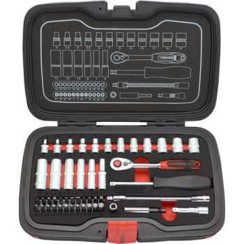[881702642] Tecos topnøglesæt T1848, 1/4", 4-13 mm, 48 dele
