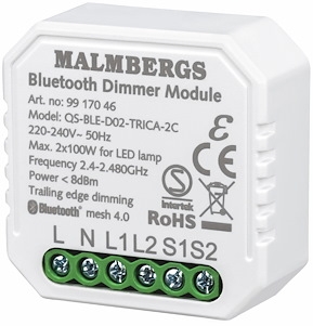 [9917046] Bluetooth smart dåse dæmper 2-kanal/kroneafbryder 2X100W LED