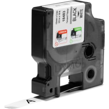 [881772102] DYMO Rhino industri tape permanent polyester sort på hvid 12mmx5,5m