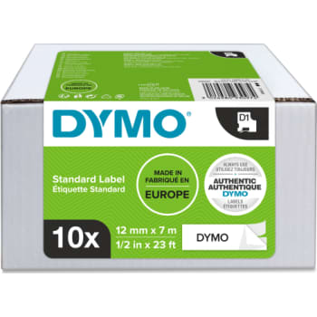 [881772511] DYMO® Standard D1 tape, 12 mm, sort på hvid, 10 ruller