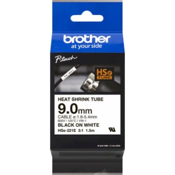 [881772691] 9,0MM SORT TEKST PÅ HVID KRYMPEFLEX
