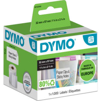 [881772900] DYMO LabelWriter 32x57mm Multi-brug Etiketter hvid 1000 etiketter