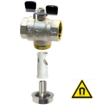 [417354006] Filterkuglehane M/T-greb magnet 3/4"