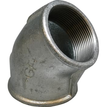 [000120408] 1" Galvaniseret vinkel 45° muffe/muffe
