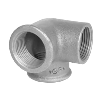 [000221408] 1" Galvaniseret vinkel med sideudløb