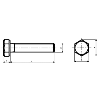 [008003206] Stålbolt M12 x 40 mm, A4, DIN 933, 6-kant