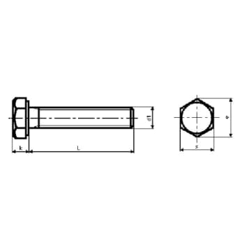 [008003210] Stålbolt M20 x 50 mm, A4, DIN 933, 6-kant
