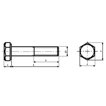 [008003640] Stålbolt M20 x 200 mm, A4, DIN 931, 6-kant