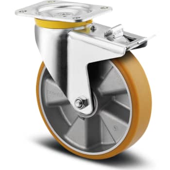 [991126633] Drejeligt hjul med bremse, Ø125 mm