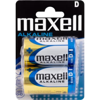 [991087890] Maxell Long Life alkaline D / LR20 batterier, 2 stk.