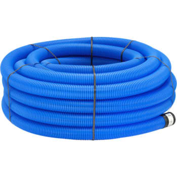 [199017005] Uponor 92/80 mm PE-drænrør med 2,3 x 7 mm slids, 50 m, blå