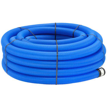 [199021010] Uponor 126/113 mm PE-drænrør med 2,3 x 7 mm slids, 100 m, blå