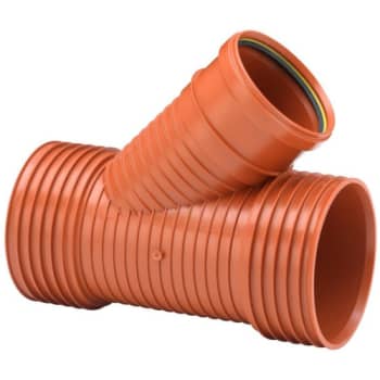 [191637200] Uponor Double/Rib2 200 x 110 mm 45 gr. PP-grenrør, u/gummiringe