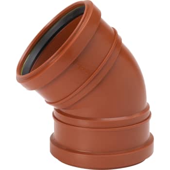 [195054115] Uponor 110 mm 45 gr. PP-kloakbøjning med 2 muffer