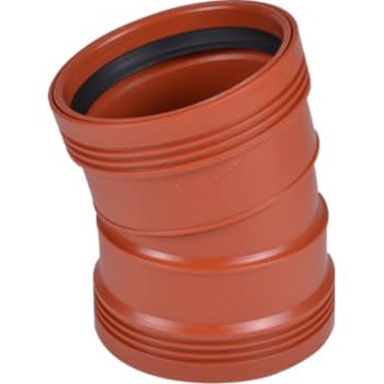 [195060110] Wavin 110 mm 15 gr. PP-kloakbøjning med 2 muffer