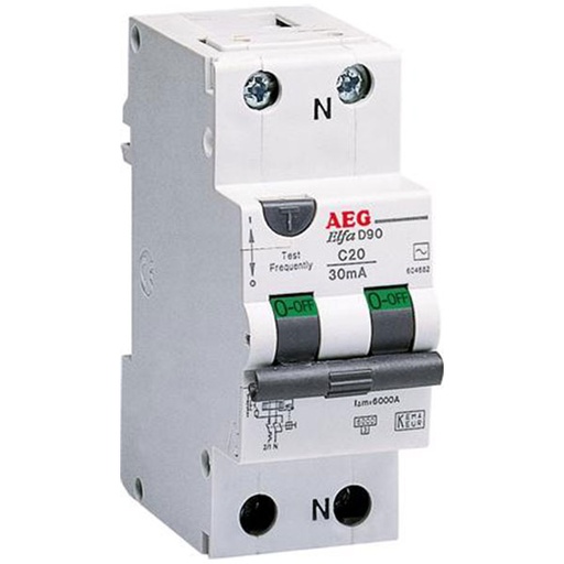 [0822102966] AEG kombiafbryder 16A 1P+N 6kA C 30mA