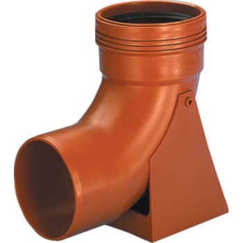 [195093110] Wavin 110 mm 88 gr. PP-kloakfodbøjning, kort, rød