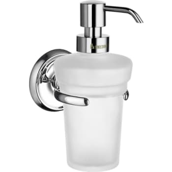 [930230135] Smedbo villa sæbedispenser i materet glas. holder i krom.