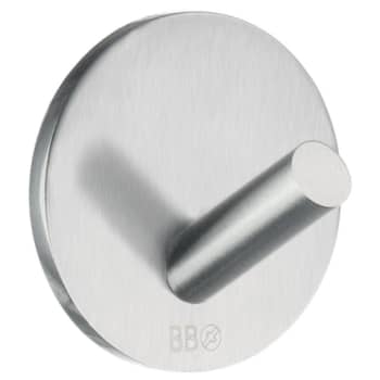 [930230195] Smedbo beslagsboden design enkelkrog, børstet stål, selvklæbende