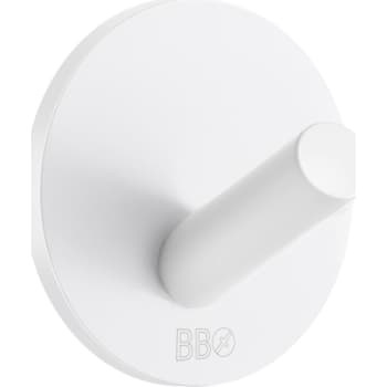 [930230201] Smedbo beslagsboden enkelkrog, mat hvid, selvklæbende,