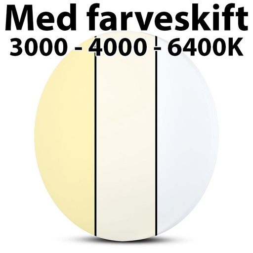 [84127603] 12W LED plafond med farveskift 3000-4000-6400K Ø25
