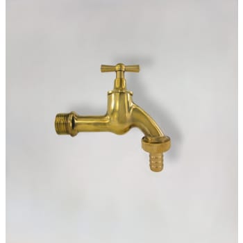 [741301006] Aftapventil 3/4" messing, poleret med T-greb. L 91mm, H: 117mm