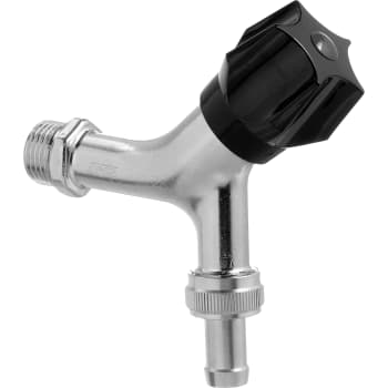 [742414204] 1/2" Aftapventil m. kontraventil, Skrå krydsgreb, forkromet