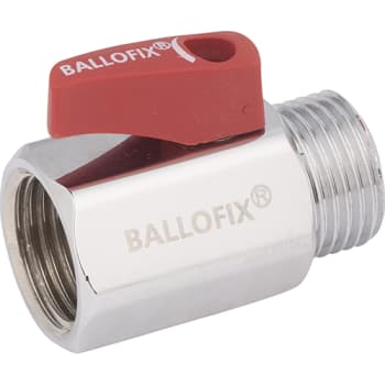 [743522364] 1/2" Kuglehane med rødt greb muffe/nippel