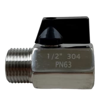 [743597104] DRJ Rustfri mini kuglehane  ½” m/n. med sort håndtag
