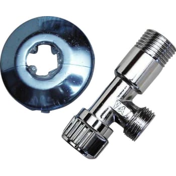 [744416104] 1/2" x 1/2" Stopventil krom lang model med stor roset.