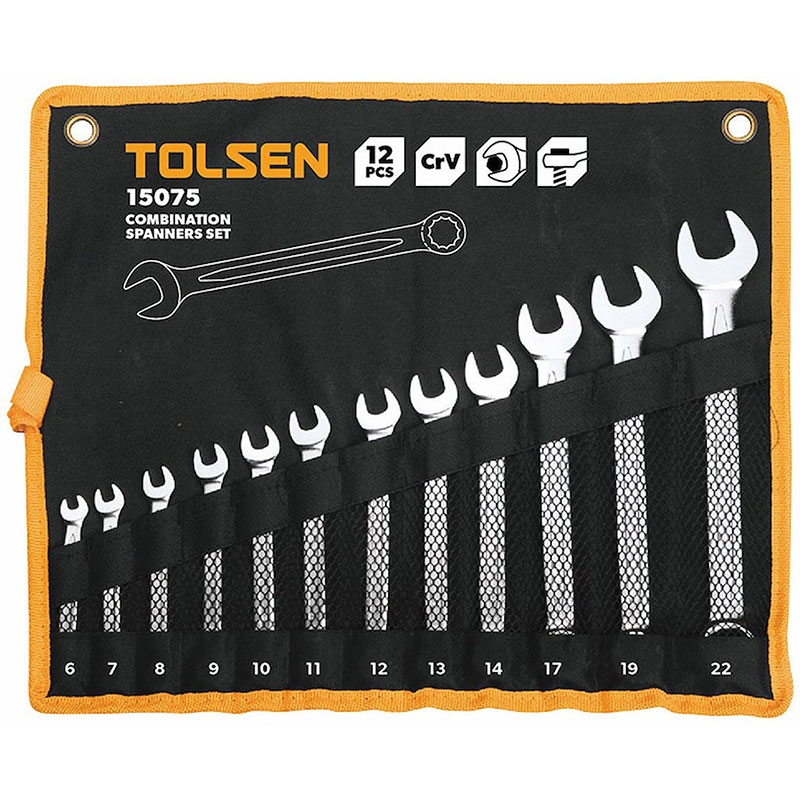 Gaffelnøglesæt, 12 dele