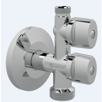 [744426324] BROEN ARCOFIX Stopventil 1/2*3/4*3/8 roset/kontra forkr. messsing 