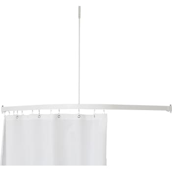 [777353100] Profil5001 15x30mm badeforhængstang 90x90cm hvid m.loftstøtte mm