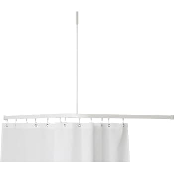 [777354100] Profil2001 8x25mm forhængstang 90x90cm hvid m.loftstøtte mm