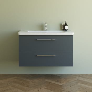 [780939352] Dansani 102,7 cm møbelpk. Mido 2sk. vask LARGHETTO, grå mat